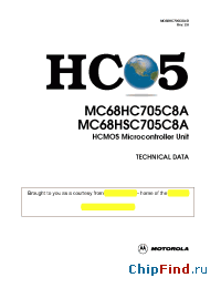 Datasheet MC68HC705C8ACP manufacturer Motorola